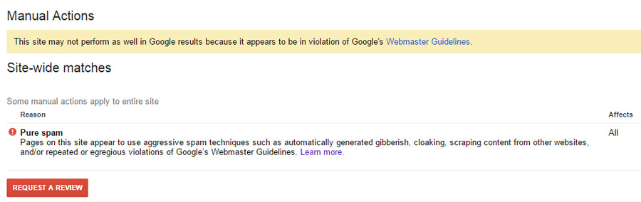 Pure Spam in Google Webmaster Tools