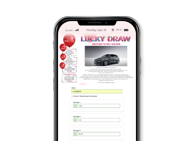 retail lucky draw mobile friendly app