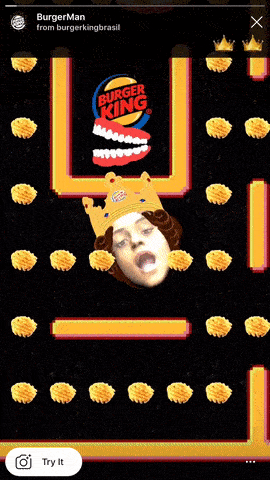 Instagram AR Filter Game PacMan by @burgerkingbrasil
