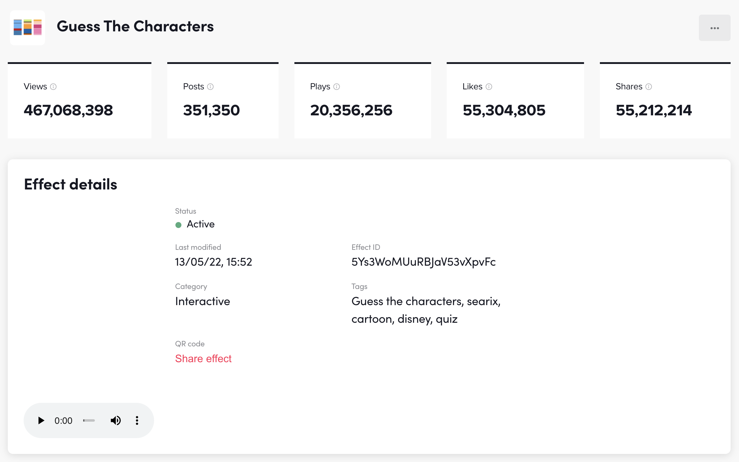 55 Million Shares on Searix's Guess The Characters TikTok Filter