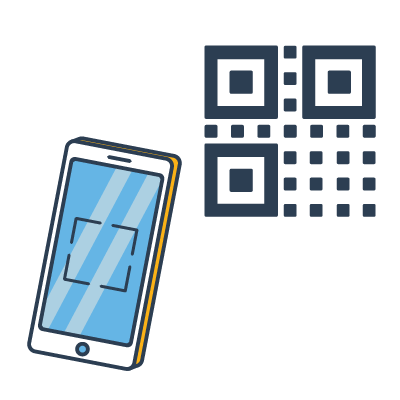 Illustration of a guest scanning a QR code with their phone